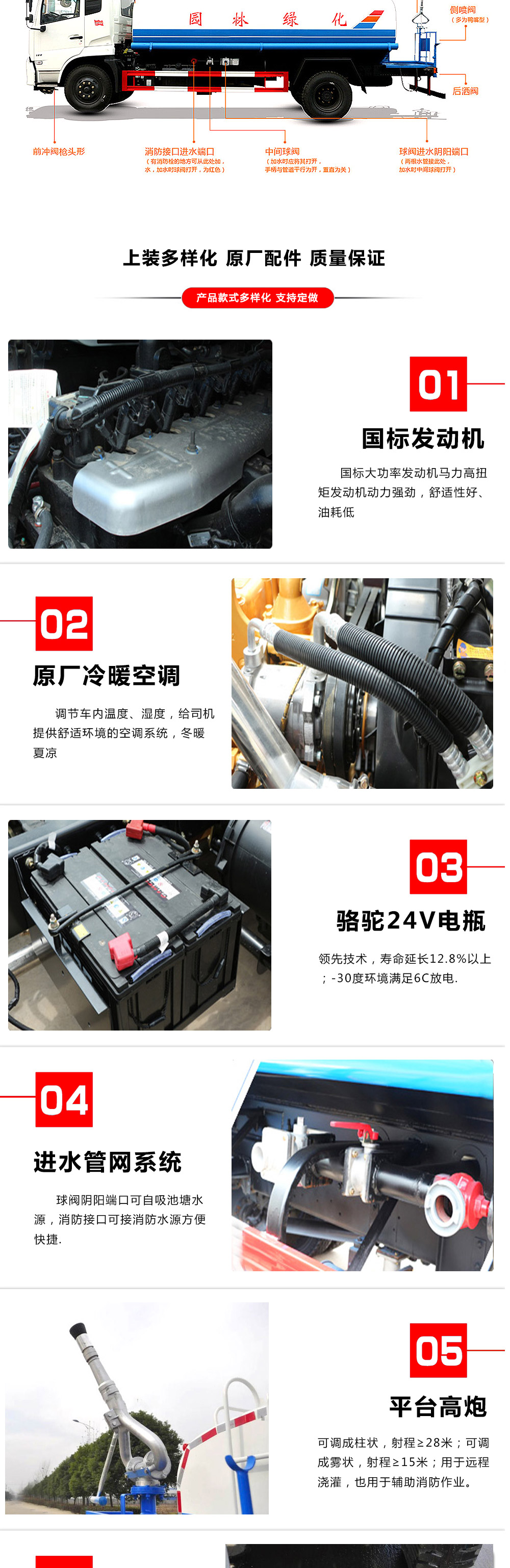 東風康明斯10噸灑水車